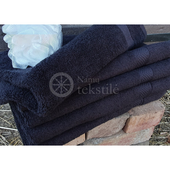 Cotton terry towel black